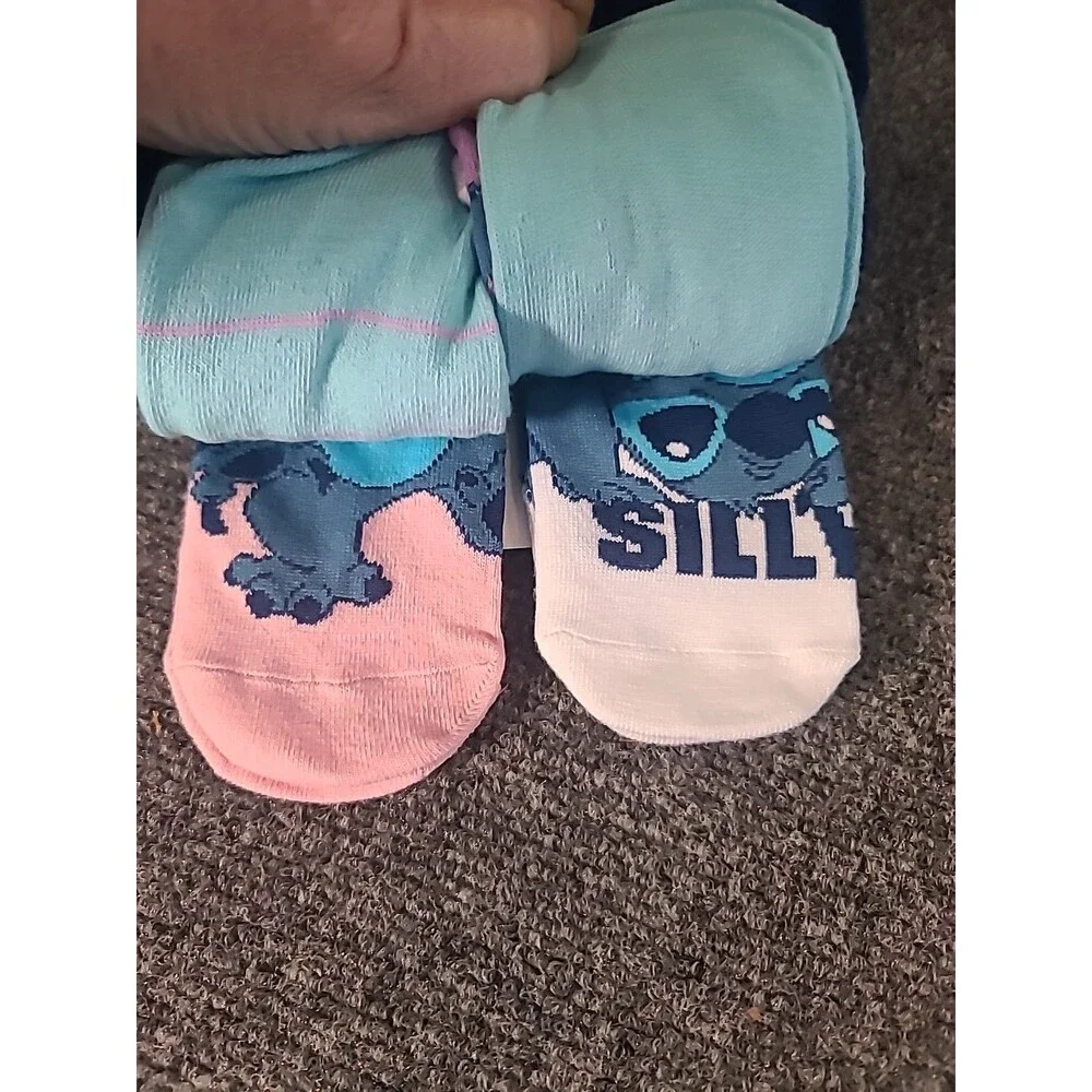 NEW Disney Stitch Socks Womens 4-10 Low Cut 10 Pairs Moods Sassy Silly Hangry